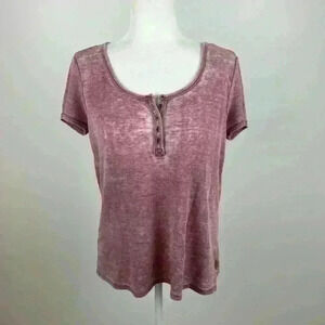American Eagle Short Sleeve Button Front Top Size S